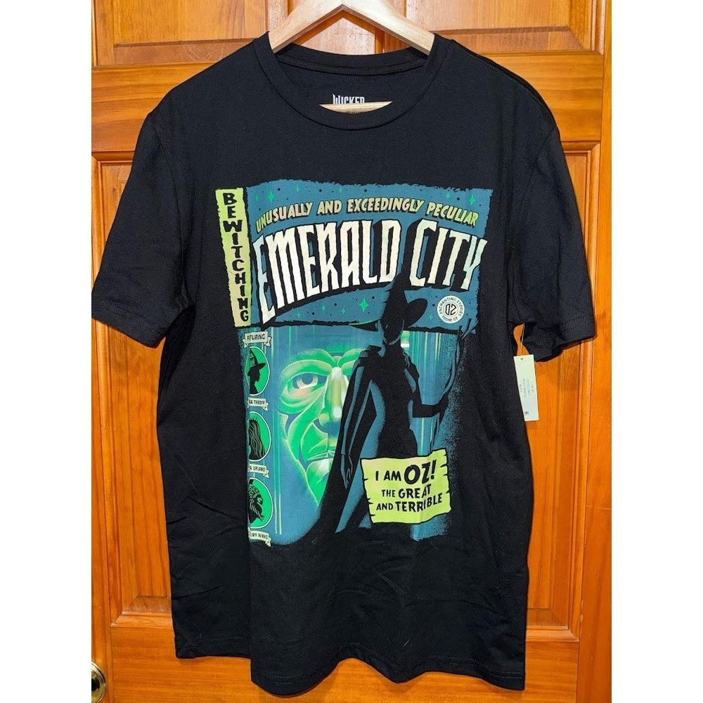 Wicked Emerald City Graphic Tee Black Elphaba Glinda Oz Movie T-Shirt XL